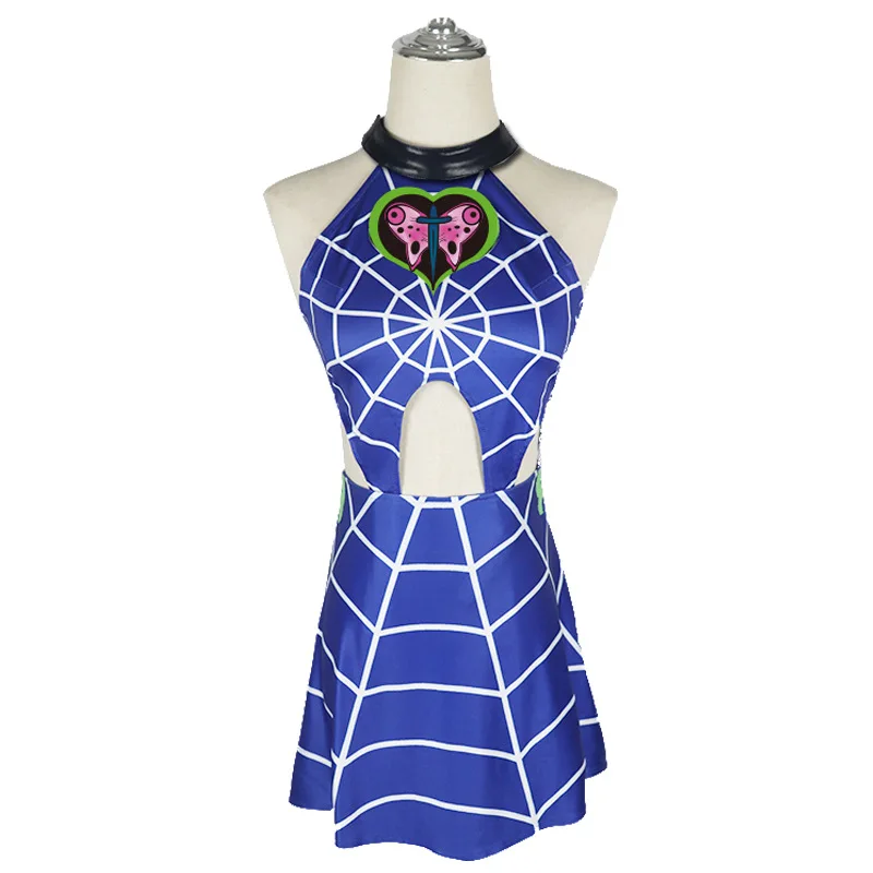 JoJo's Bizarre Adventure Anime Cosplay Jolyne Cujoh Costumes Sleeveless Mini Dress for Sexy Women Carnival Party Outfit |