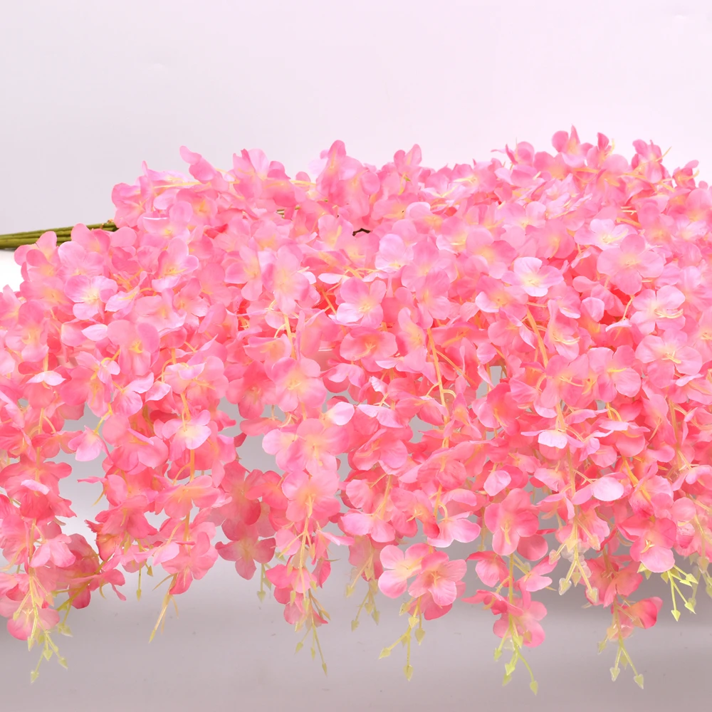 

Wisteria Silk Artificial Flower Vine 12 Pcs/Bundle Garland Hanging Greenery Office for Wedding Party Garden Outdoor Wall Decor