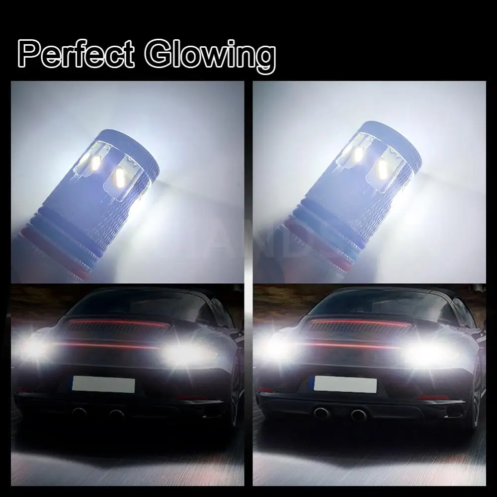 

2 pcs 8CSP smd 7443 T20 Canbus led bulb car stop lamp taillight 1200lm auto brake signal light motor backup lamps 12-24V white