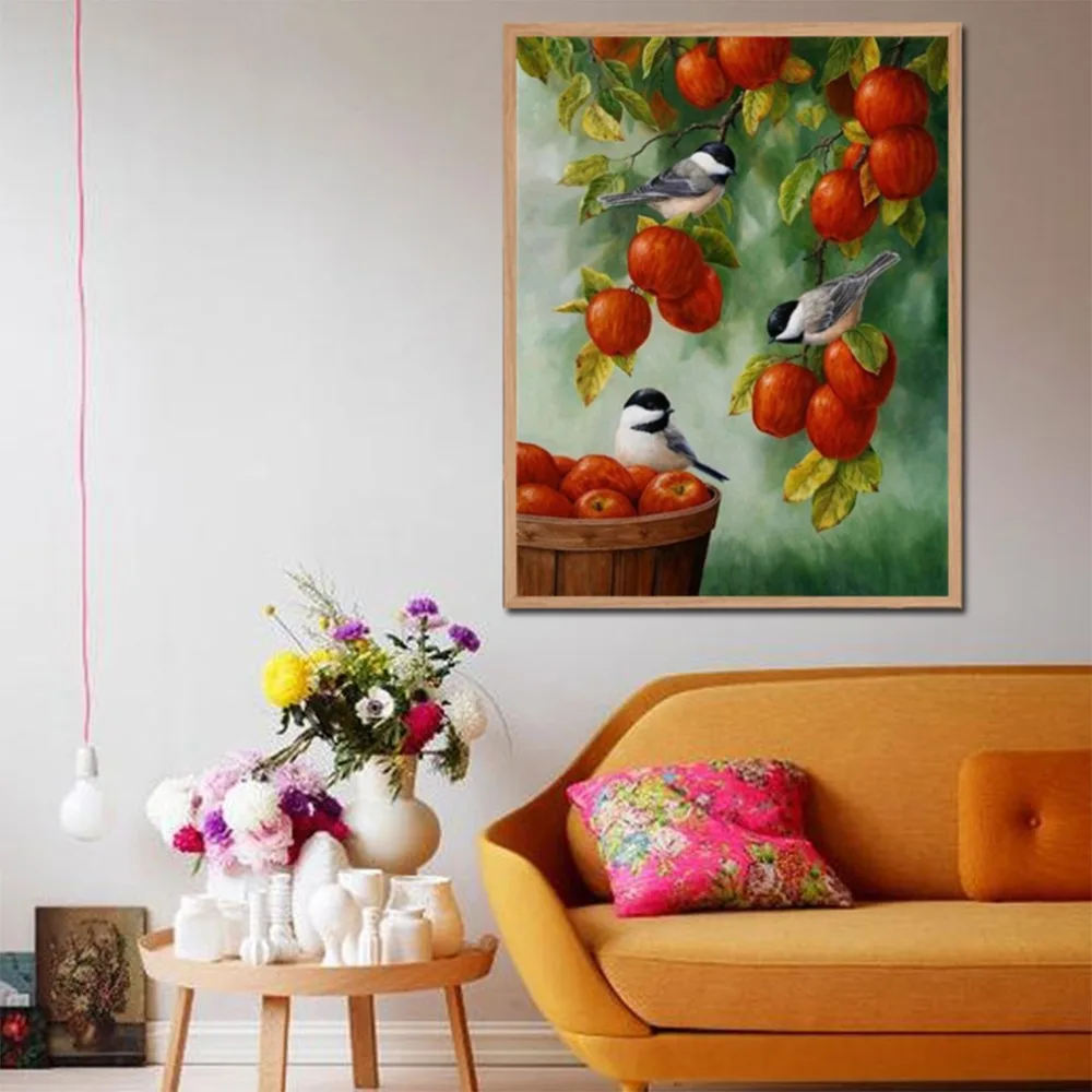 Горячая DIY птица и фруктовый узор Алмазная картина из смолы 30*38 см Вышивка крестом