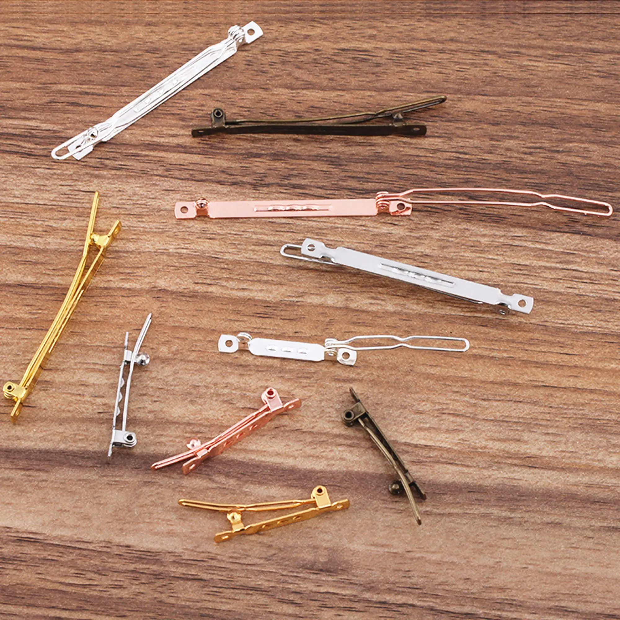 

20 pieces/lot 3.5cm,4cm,5cm,6cm, gold/Rhodium/Bronze/rose gold Metal long Hair Clips,Blank Barrettes, alligator clip