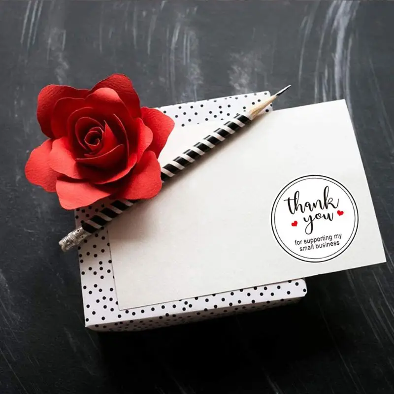 

WSND 500pcs Thank You for Supporting My Small Business Stickers Seal Label Scrapbooking Wedding Decoration