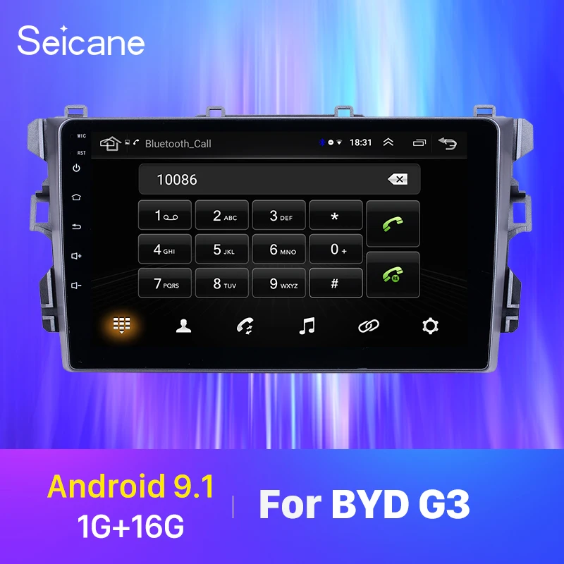 Seicane Android 9 1 автомобильное радио дюймов для BYD G3 Bluetooth AUX музыка HD сенсорный экран GPS