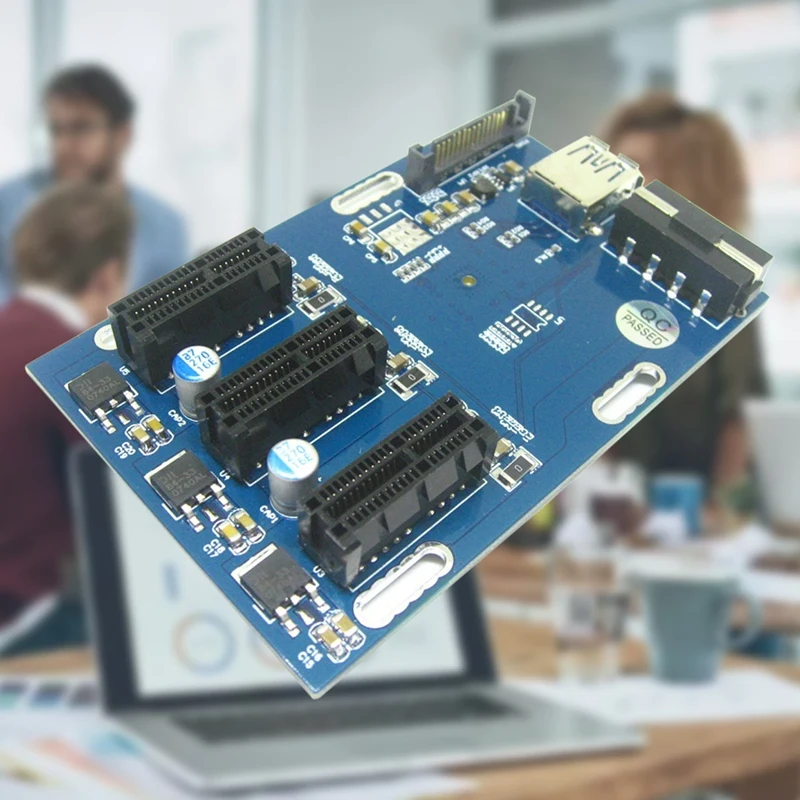 

PCIe 1X to 3 Port PCI-E Riser Card PCI-E to PCIe Adapter Multiplier HUB Expander Card for BTC Miner Mining