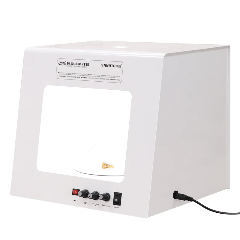 SANOTO Mini Photo Studio светильник Box soфтbox встроенный Вращающийся поворотный стол для