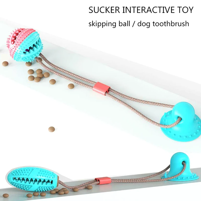 

Multifunction Pet Molar Bite Toy Suction Cup Feeder Chewing Cleaning Teeth for Dog Puppy DC156
