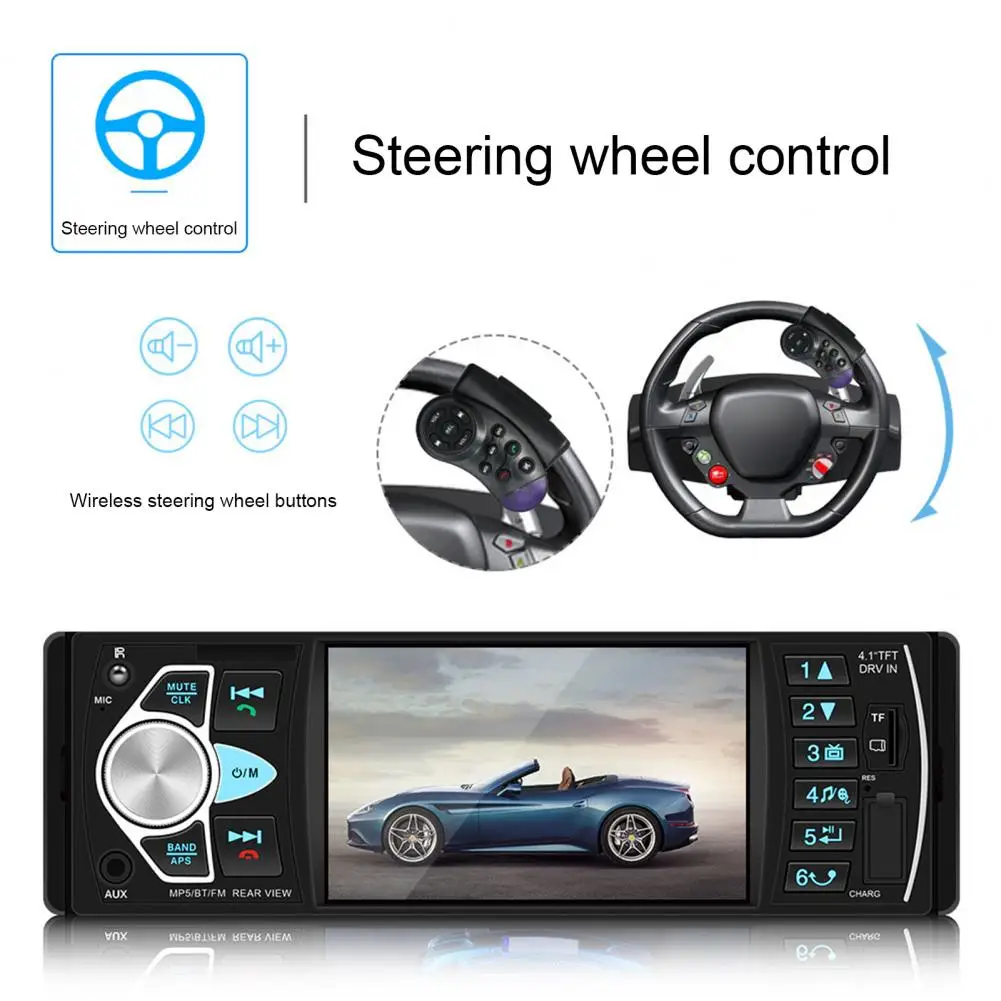 Универсальный автомобильный mp5 плеер Bluetooth 1 Din 4 дюйма FM аудио стерео радио один