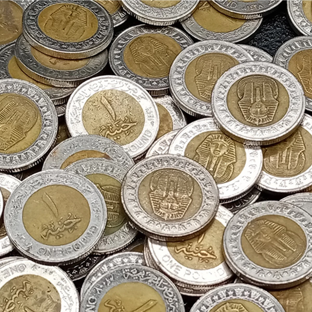 Египет 1 фунт 2007 -2011 Сфинкс король мент Анкх Амон биметаллическая настоящая