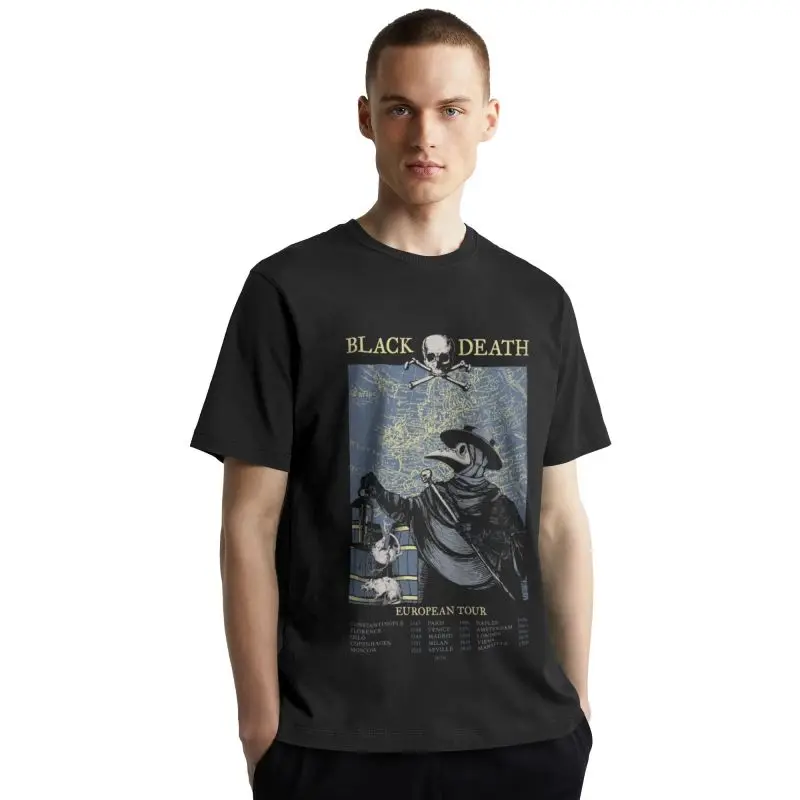 

Футболка мужская с принтом Чумного доктора, хлопковая тенниска с короткими рукавами, повседневная майка в европейском стиле, модная одежда