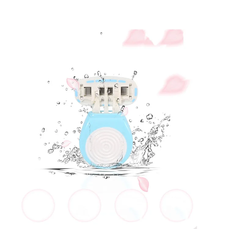 QSHAVE Для женщин бритвы мини Портативный бритья грива ног волосы от частной тела ручной бритвы 5-ти слойное лезвие Женская бритва с Чехол