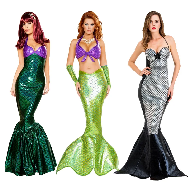 

Women Elder Girls Mermaid Tail Dress Princess Little Mermaid Evening Dress Party Cosplay Anime Costume