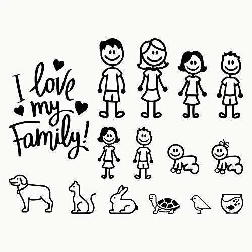 

Car Stickers Decor Motorcycle Decals Interesting family Vinyl Decorative Accessories Waterproof PVC,15cmx13cm