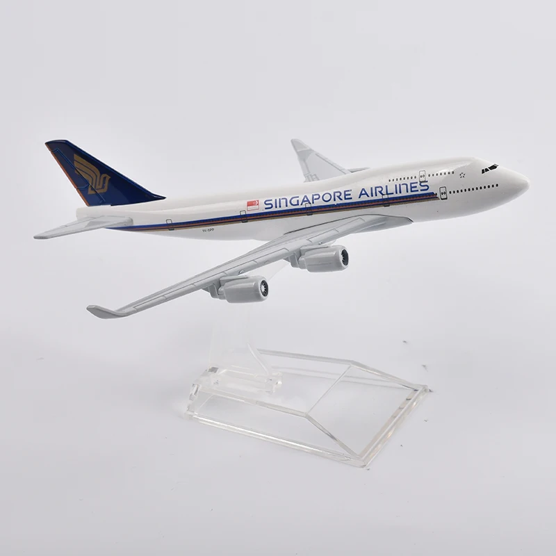 JASON TUTU 16 см авиакомпании Singapore Airlines модель самолета Боинг 747 Литые металлические