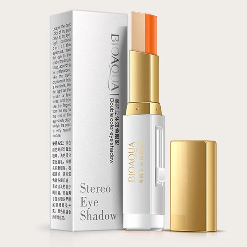 Двухцветные тени для век стерео градиентные мерцающие кремовая ручка палитра