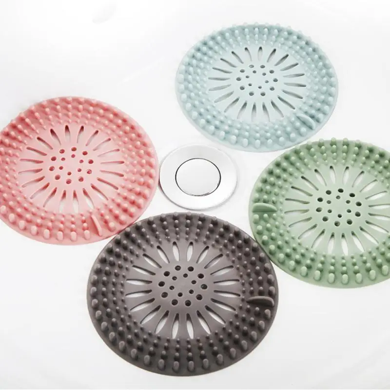 

Sink Sewer Filter Shower Drain Strainers Bathtub Stopper Silicone Plug Cover Hair Catchers Kitchen Bathroom Floor Drain Cover