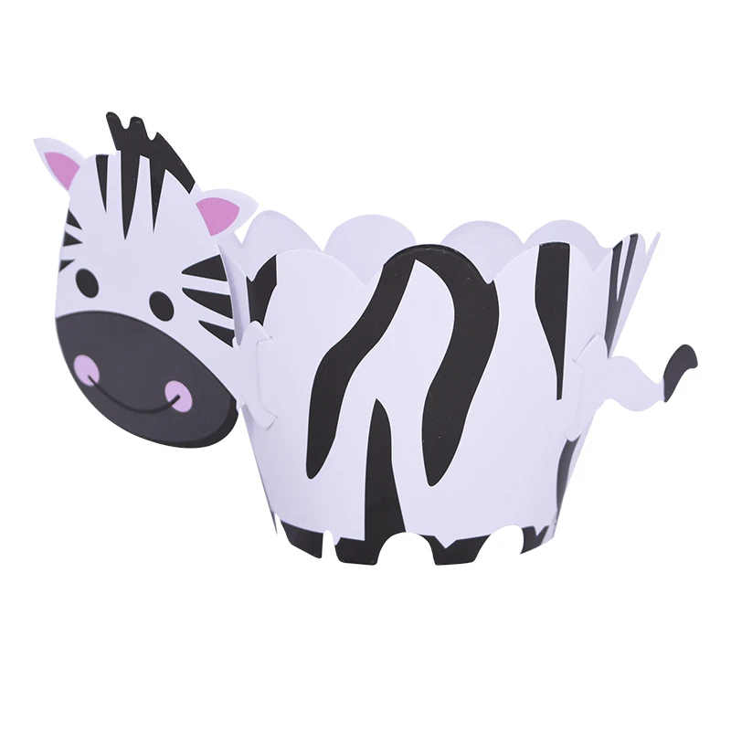 12 шт. обертки для кексов с изображениями мультяшных животных белки, динозавра и обезьяны - украшение для упаковки кексов на детских праздниках, включая детские душы и дни рождения.