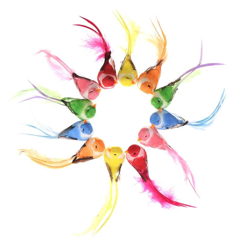 Много видов искусственных птиц искусственные пенопластовые перья Мини Птица