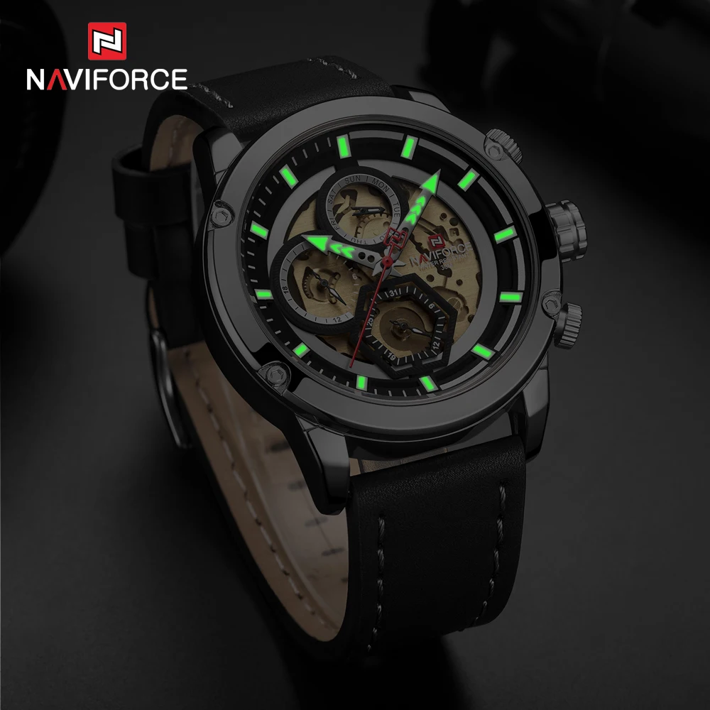 2020 модные стильные мужские часы бренд NAVIFORCE Роскошные Мужские Аналоговые