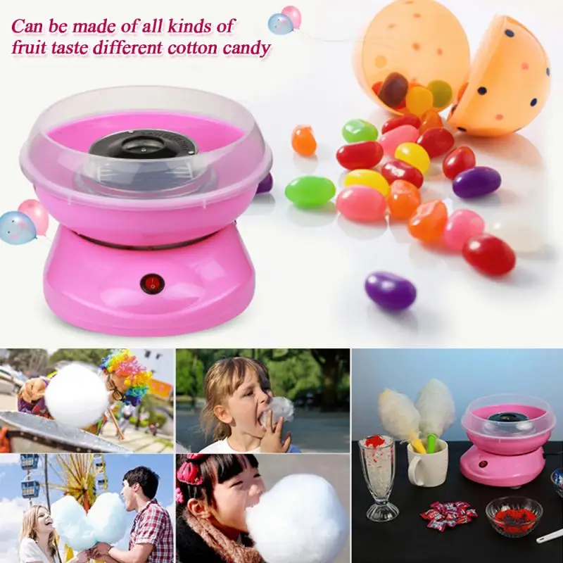 

220V New Portable Electric DIY Candyfloss Making Machine Mini Sweet Cotton Candy Maker Home Dining Bar Tools Kitchen Gadget Sets