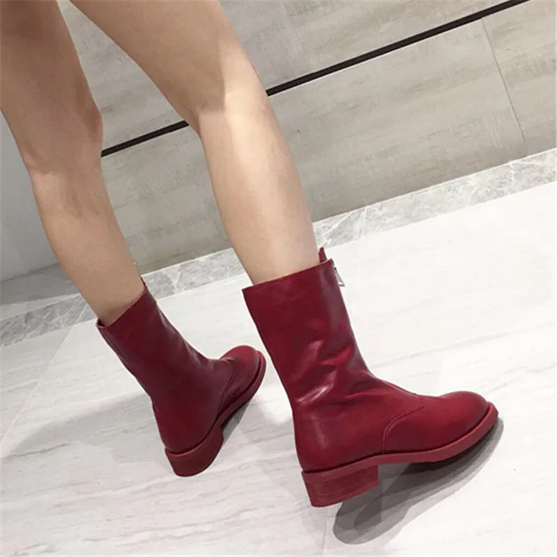 Ботильоны женские на низком каблуке с молнией спереди зеленые черные белые