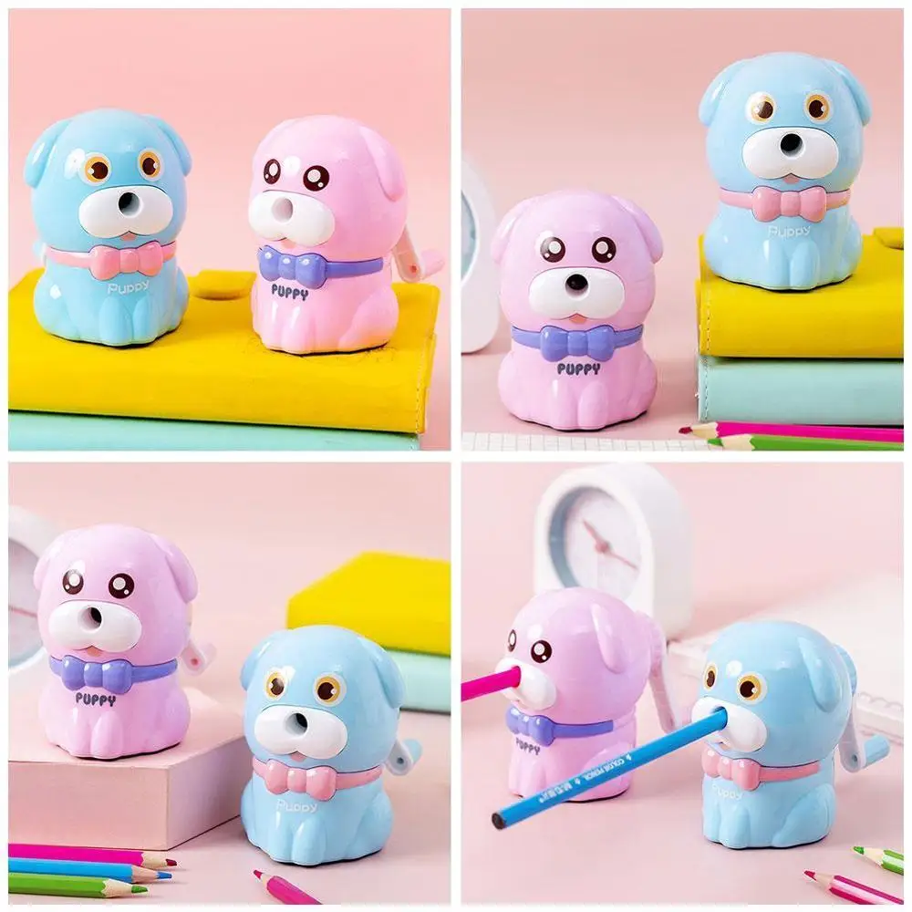 

1PC Cute Lovely Dog Plastic Pencil Sharpener Creative Kawaii Stationery Funny Pencil Sharpener School Supplies For Kids Gifts