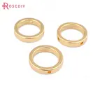 Круглые замкнутые кольца из латуни с двумя отверстиями, цвет под золото 24 К, 16 мм, комплектующие для изготовления ювелирных изделий сделай сам, 10 шт.