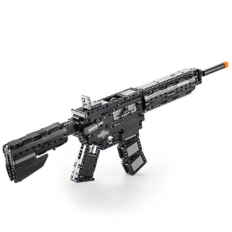 621 шт. DIY M4A1 карабин прорезиненная модель пистолета строительный блок военная