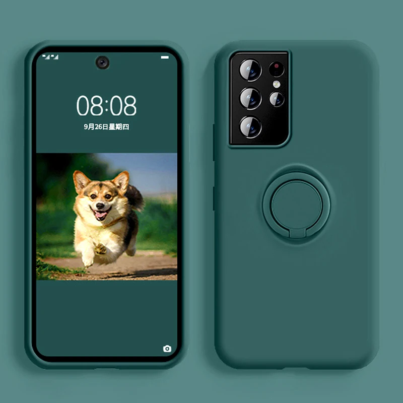 

Soft Silicone Phone Case For Samsung S10 Plus Samsung A50 A70 Samsung Note10 Note10 Plus With Ring Holder Magnetic Cover