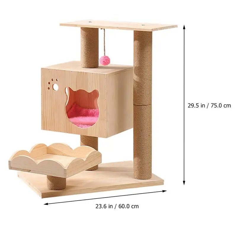 

1 Pc Practical Wooden Cat Tree Cat Climbing Frame Cat Scratching Board for Home Shop Dorm
