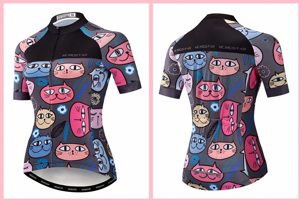 Велоспорт Джерси Женский велосипед MTB Топ Ropa Ciclismo Maillot велосипедный костюм Горный Дорожный велосипед велосипедная рубашка женские кошки черный