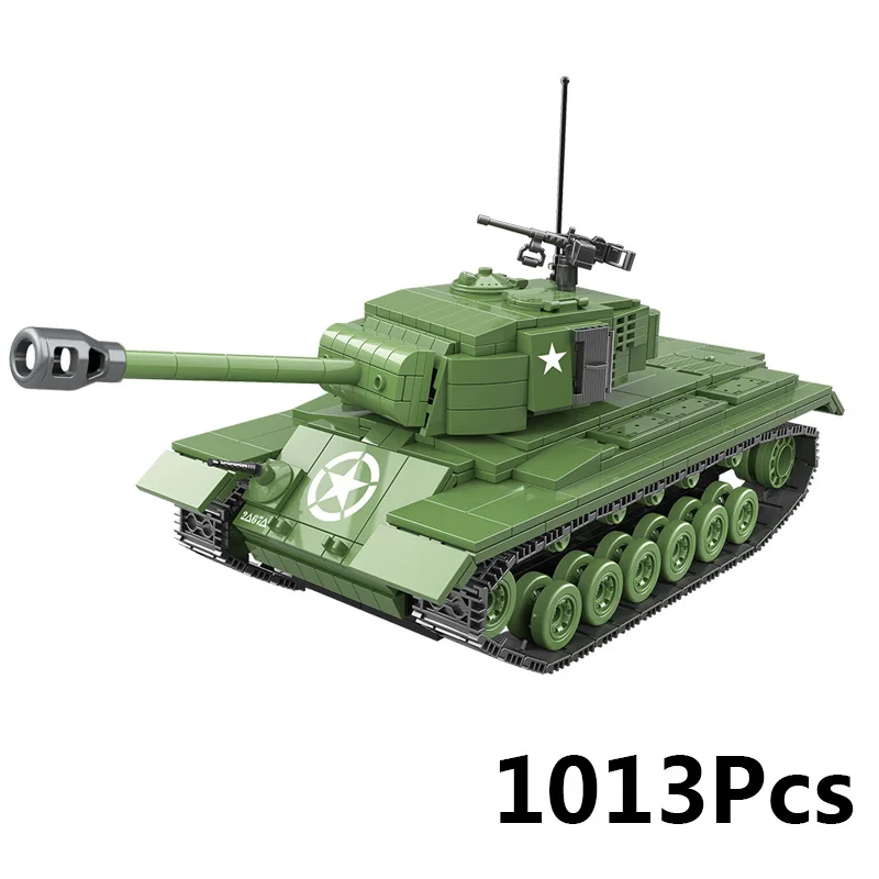 Военная серия мировая война армия США M26 тяжелый танк оружие солдат DIY модель