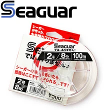 SEAGUAR-Etiqueta blanca para línea de pesca, líneas de pesca de fluorocarbono, 4LB-20LB, 100M