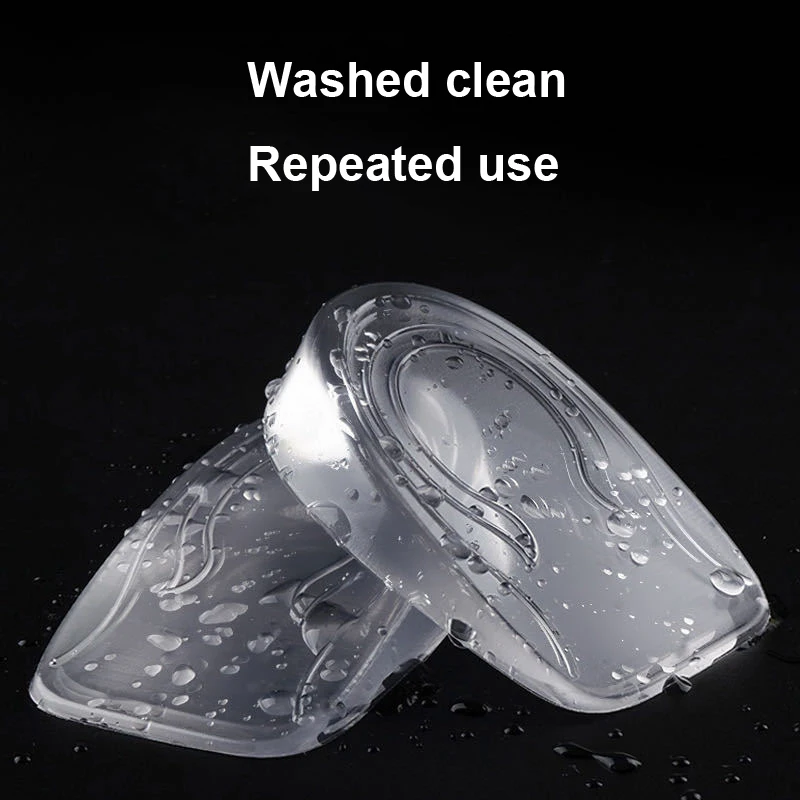 Invisible Inner Heightening Insole Soft Anti skid Foot Care Protector Inserts Transparent Gel Lift Heel Shoe Pad for Unisex