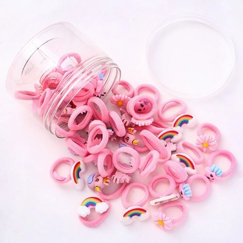 20 Uds beb&eacute; corbata de pelo Ni&ntilde;a de dibujos animados diademas infantiles el&aacute;stico colorido bandas de pelo de Nylon Scrunchie cabello accesorios para el cabello, cuerda-4