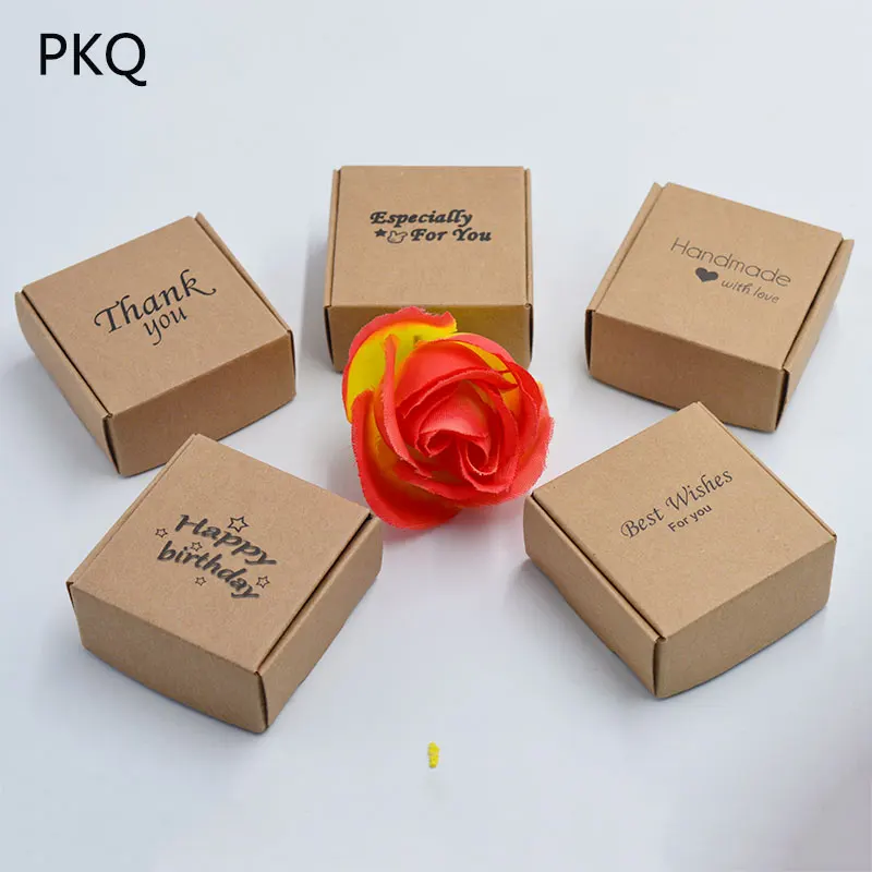 

100pcs Wholesale Kraft Paper Box Small Square Packing Box Home Event Party Favor Box Gift Packaging Boxes