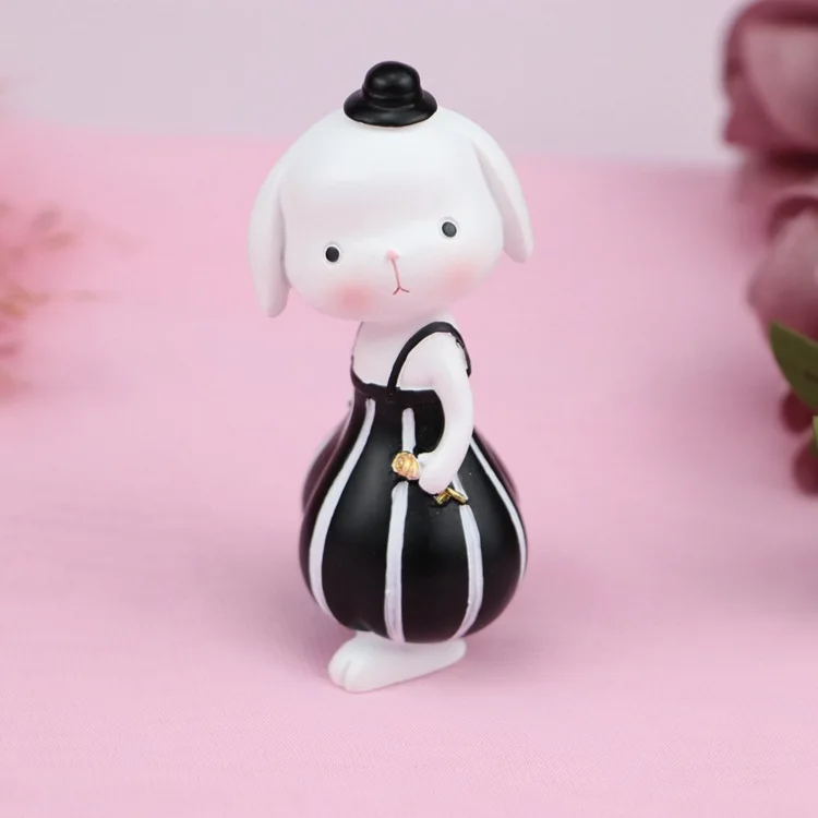 Kawaii с милым кроликом; сказочный сад, миниатюра фигурки моды стол служебный автомобиль аксессуары для украшения дома, рождественский подарок для девочек