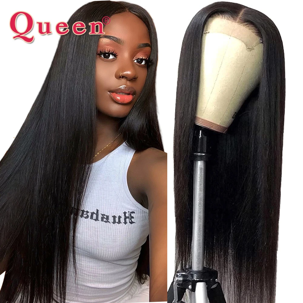 Straight Human Hair Wigs Brazilian Hair 4x4 Lace Closure Wig  30 32 Inch Wig For Black Women Remy Human Hair Queen Hair Wigs
