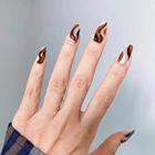 Съемные миндальные круглые волнистые накладные ногти со съемными искусственными ногтями полное покрытие накладные ногти для французских балерин