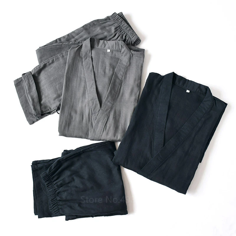 Кимоно одежда для сна мужчин традиционный японский халат пижамный комплект