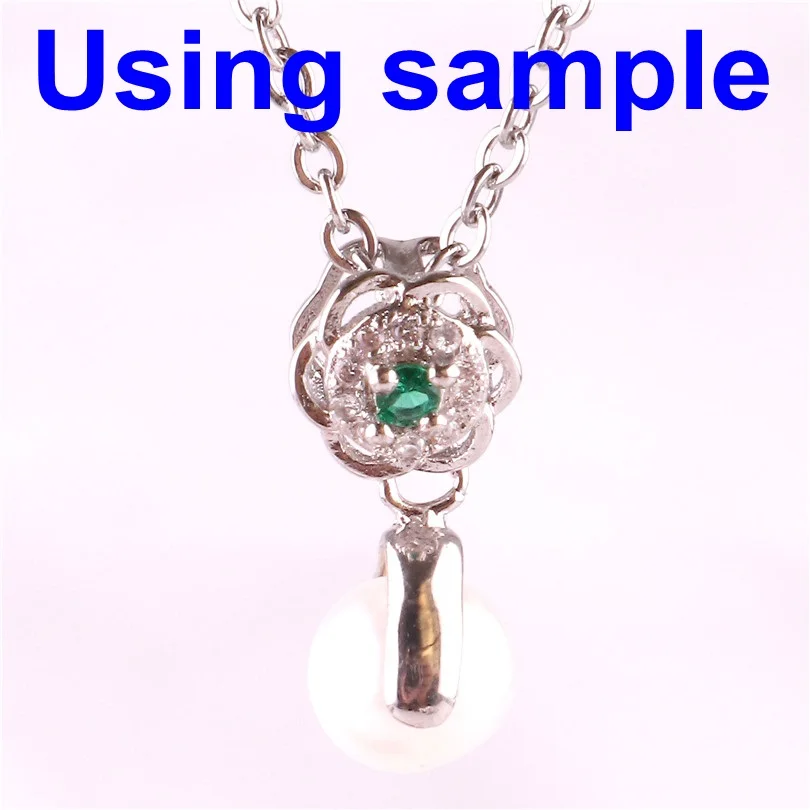 5pcs S925 Sterling Silver Clip Clasp Pinch Bail Pendant Round Rhinestone Connectors Beads Jewelry Findings DIY | Украшения и