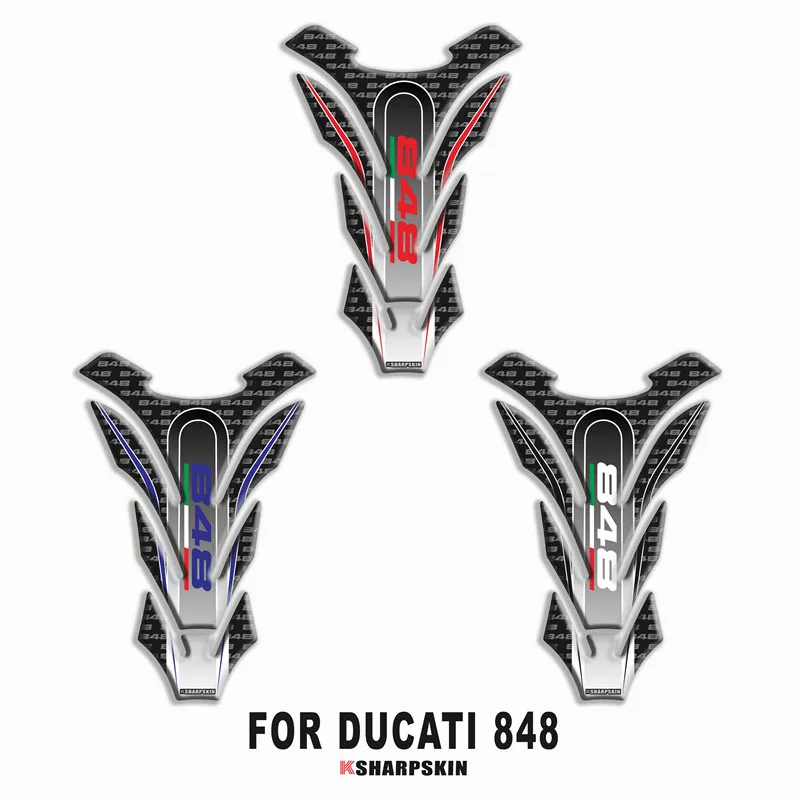 Мотоциклетная 3D наклейка на топливный бак защитная декоративная для DUCATI 848 Fishbone
