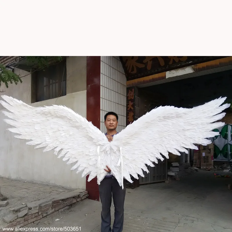 Съемная Наклейка на стену большая с белыми ангельскими крыльями легко