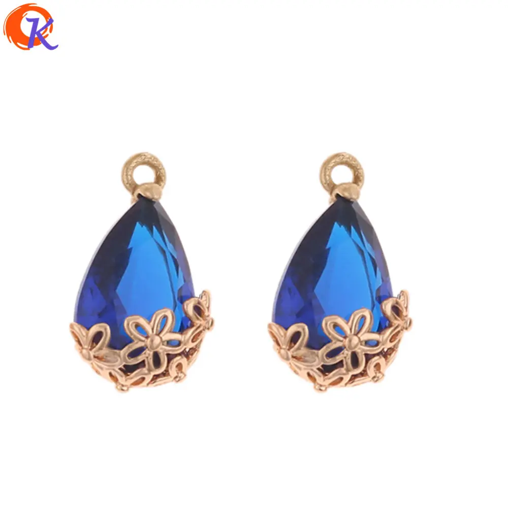 Blue Сердечный Дизайн 50 шт 9*18 мм ювелирные аксессуары/хрустальный кулон/амулеты ювелирные изделия/изготовление сережек/Сделай сам/ручная работа/фурнитура для сережек - Цвет: Blue