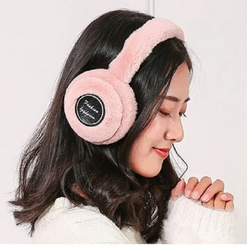 Зимние теплые складные наушники Bluetooth беспроводные плюшевые защита для ушей