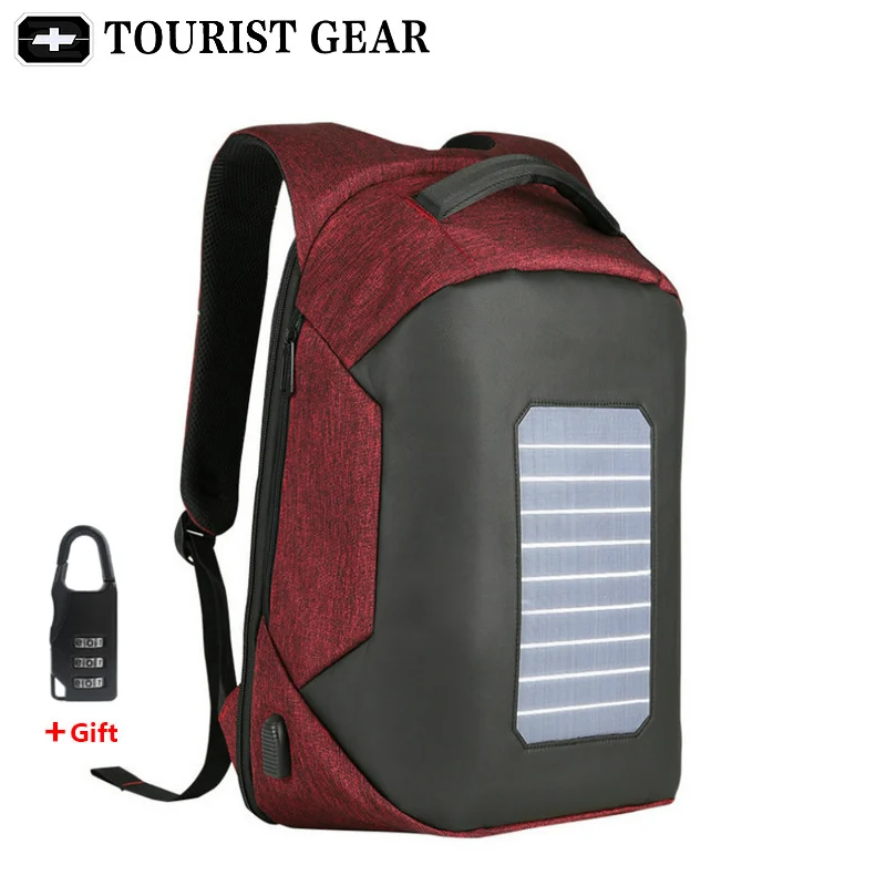 Plecak Солнечная приведенная в действие дизайнерский мужской рюкзак для mochila usb