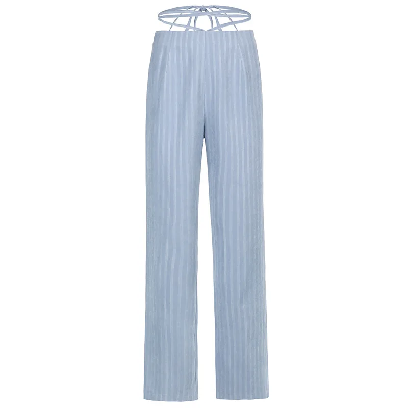 

2021 Women's Newest Sweet and Fashionable Striped Slimming Street Style Casual Loose Plus Size Pants Women Broeken Dames