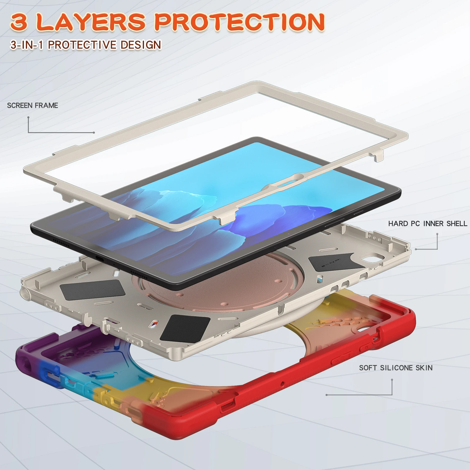 Чехол для планшета Samsung Galaxy Tab A7 10 4 2020 SM T500 T505 вращающийся портативный кронштейн