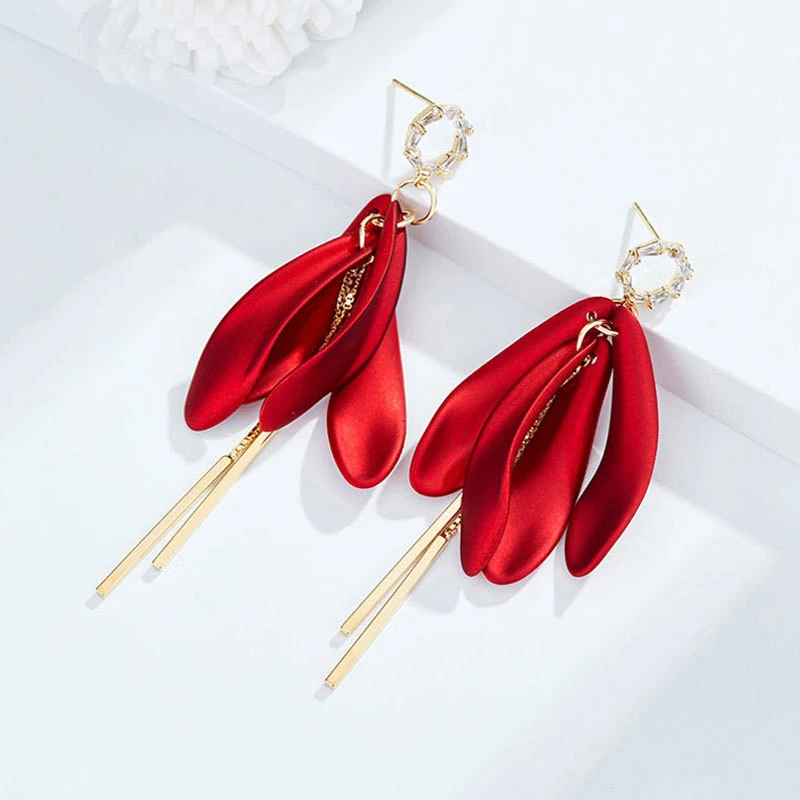 

Petals Tassels Earrings Shining Crystal Earrings for Women Earrings 2022 Trend 925 Silver Jewelry Fashion Vintage Woman Earring