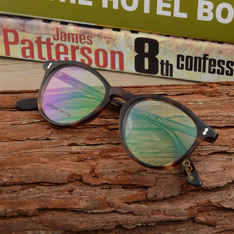 Zerosun круглые очки для мужчин ацетатные Черепаховые студентов винтажные по