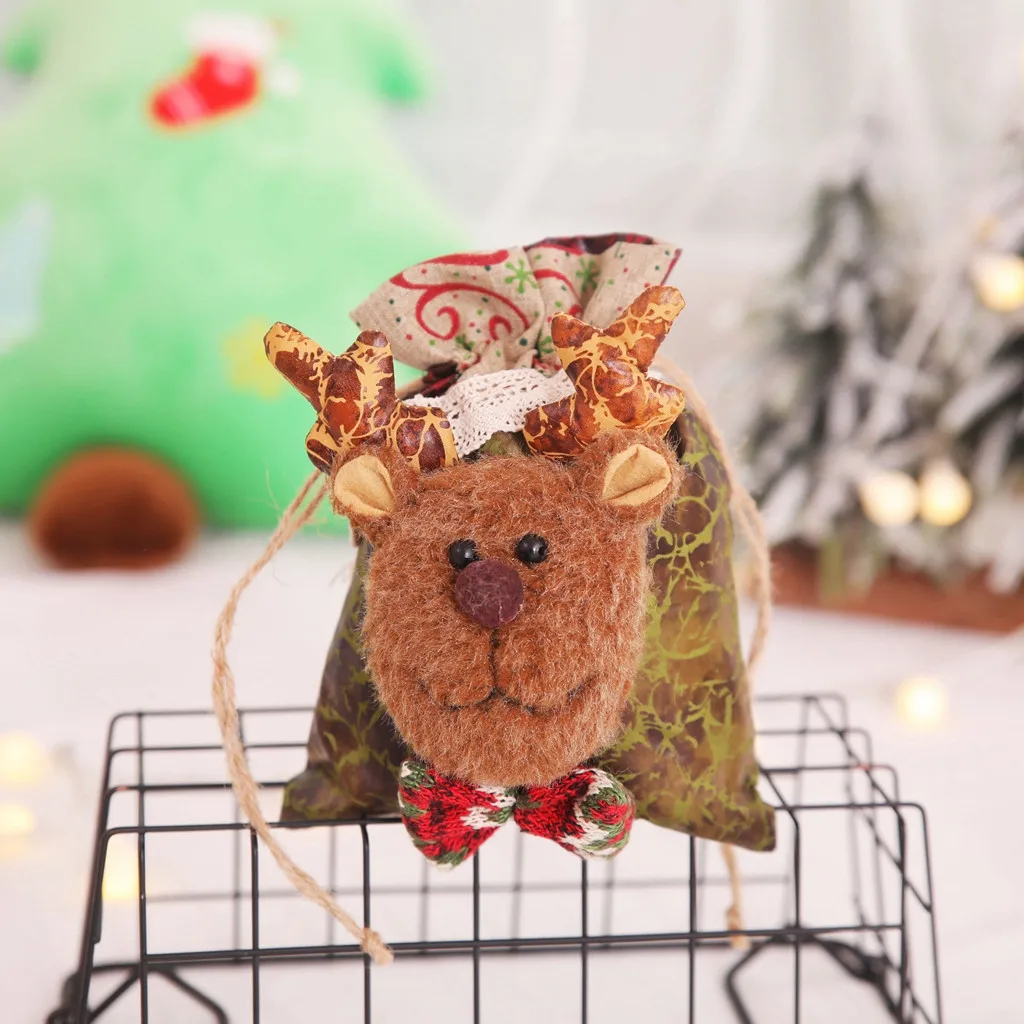 Креативные детские рождественские подарочные сумки с изображением Санта Клауса